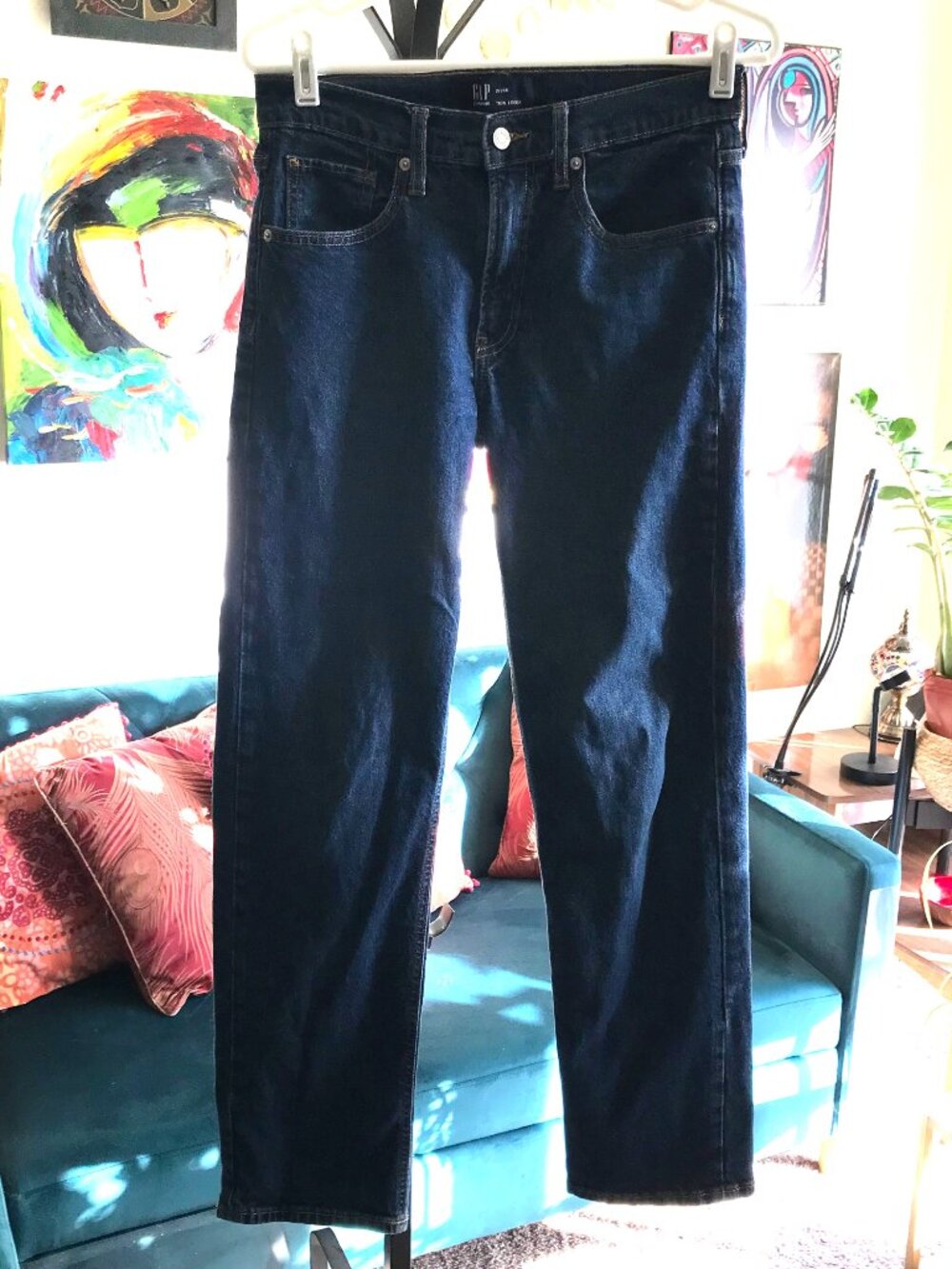 GAP size 2 / 26 regular fit Dark Rinse Blue Stretch Denim 90's Loose Jeans